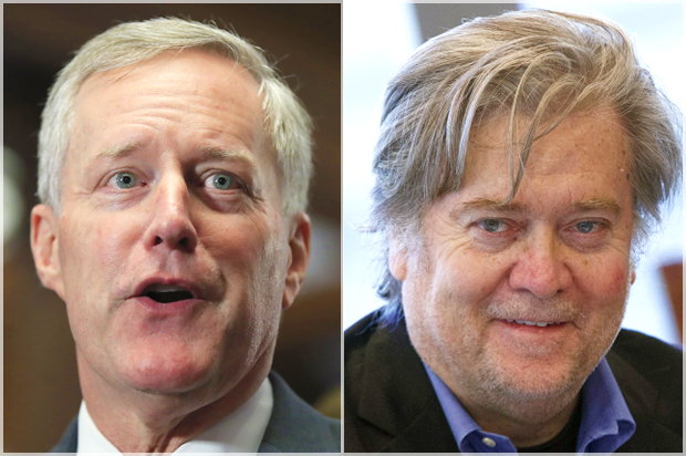 Mark Meadows; Steve Bannon (AP/Manuel Balce Ceneta/Evan Vucci)