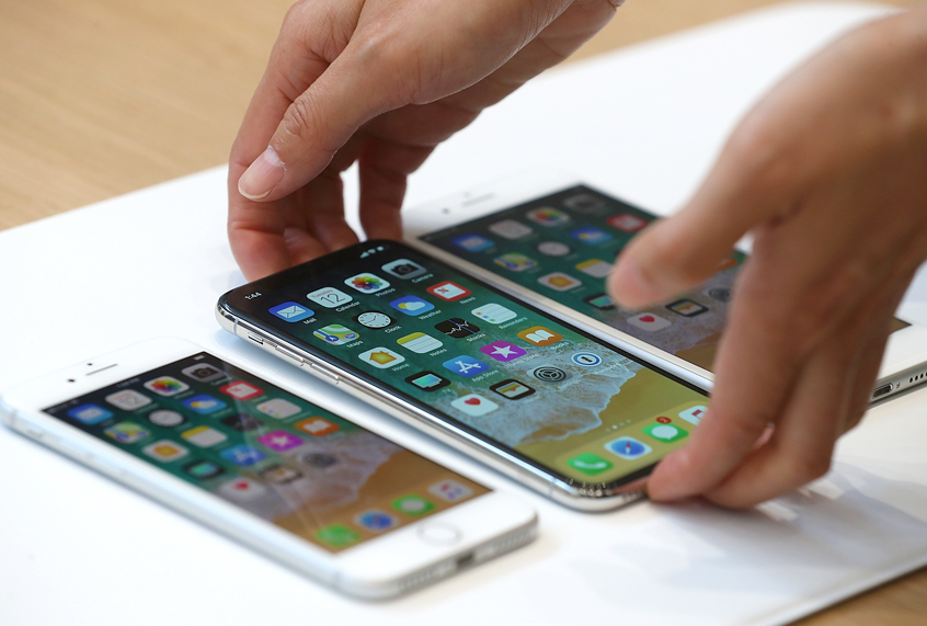 iPhone 8, iPhone X and iPhone 8 Plus (Getty/Justin Sullivan)