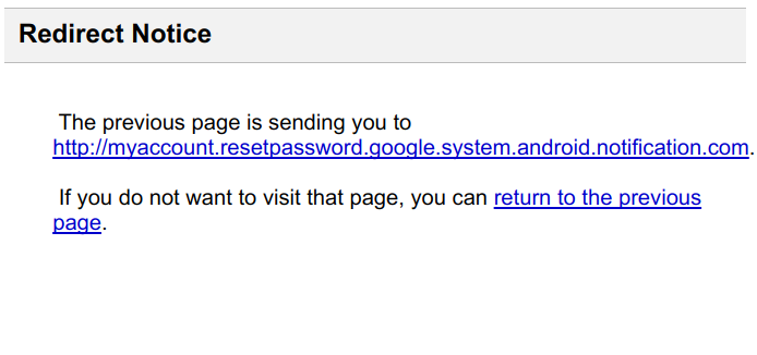 new redirect notice