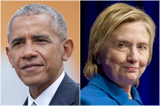 Barack Obama; Hillary Clinton (Getty/Steffi Loos/AP/Cliff Owen)