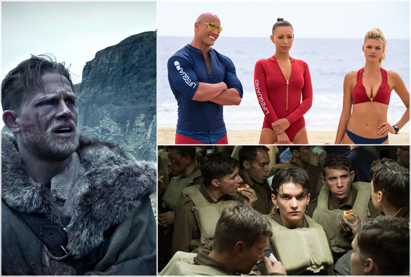 King Arthur: Legend of the Sword; Baywatch; Dunkirk (Warner Bros. Pictures/Paramount Pictures)