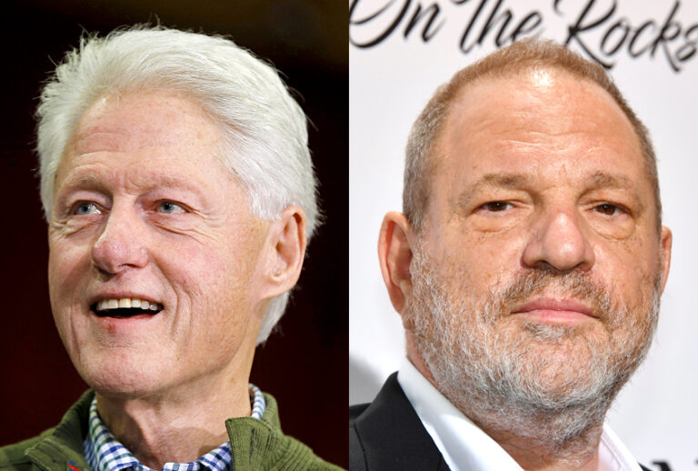 Bill Clinton; Harvey Weinstein (AP/Matt Rourke/Getty/Yann Coatsaliou)
