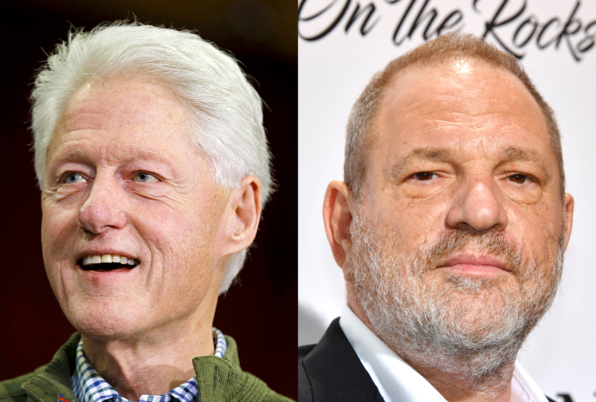 Bill Clinton; Harvey Weinstein (AP/Matt Rourke/Getty/Yann Coatsaliou)