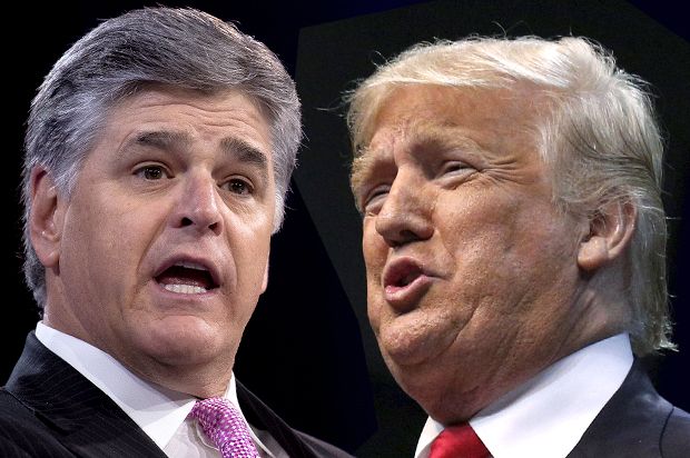 Sean Hannity, Donald Trump (Jeff Malet, maletphoto.com/Reuters/Brendan McDermid/Photo montage by Salon)
