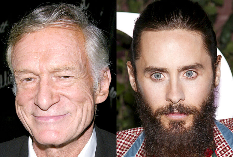Hugh Hefner; Jared Leto (Star Max/Goodwin/AP/Andy Kropa)