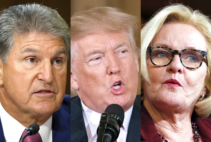 Joe Manchin; Donald Trump; Claire McCaskill (AP/Alex Brandon/Evan Vucci/Jacquelyn Martin)