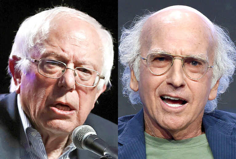Bernie Sanders; Larry David (AP/Charlie Neibergall/Chris Pizzello)