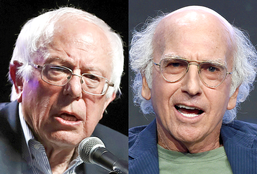 Bernie Sanders; Larry David (AP/Charlie Neibergall/Chris Pizzello)