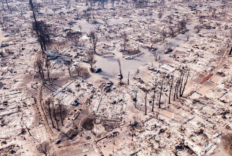 Fire damage in Santa Rosa, California, October 11, 2017. (Getty/Elijah Nouvelage)
