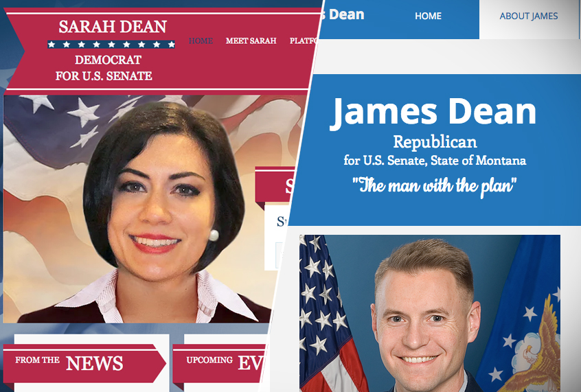 Sarah Dean and James Dean's campaign websites. (Salon / jamesdeanforsenate.com / sarahdeanforsenate.com)