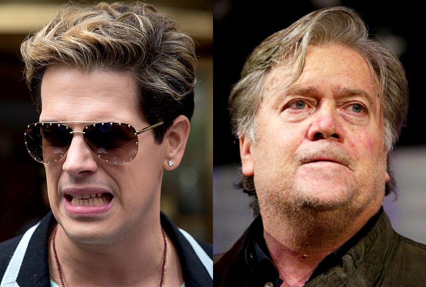 Milo Yiannopoulos; Steve Bannon (Getty/Drew Angerer/AP/Brynn Anderson)