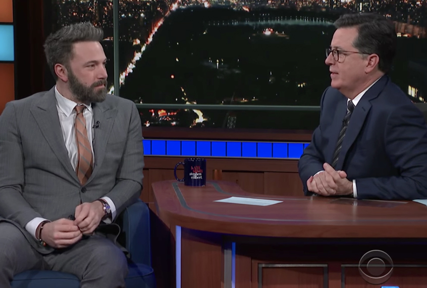 Ben Affleck on "The Late Show with Stephen Colbert" (YouTube/The Late Show with Stephen Colbert)