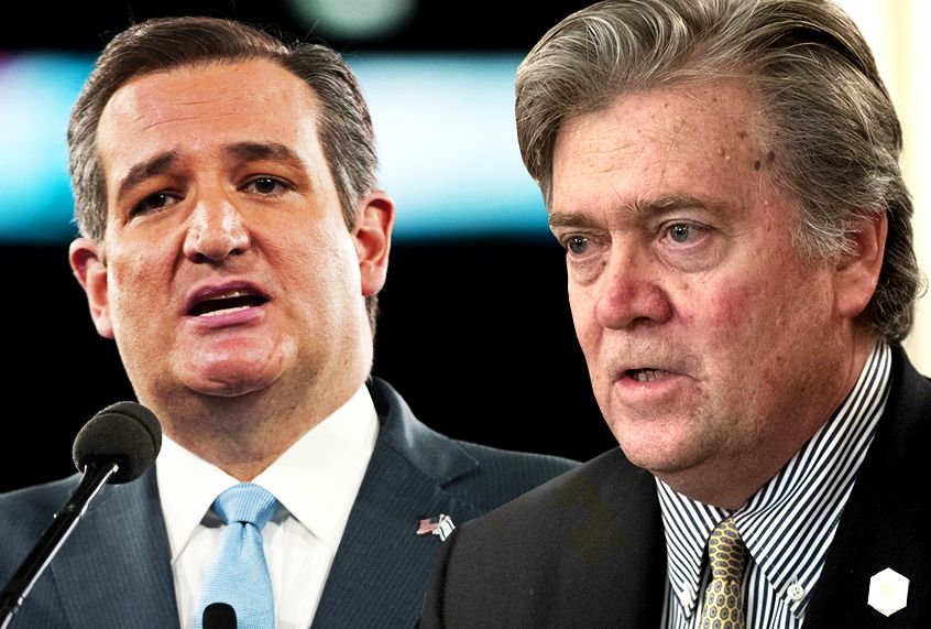 Ted Cruz; Steve Bannon (AP/Getty/Photo montage by Salon)