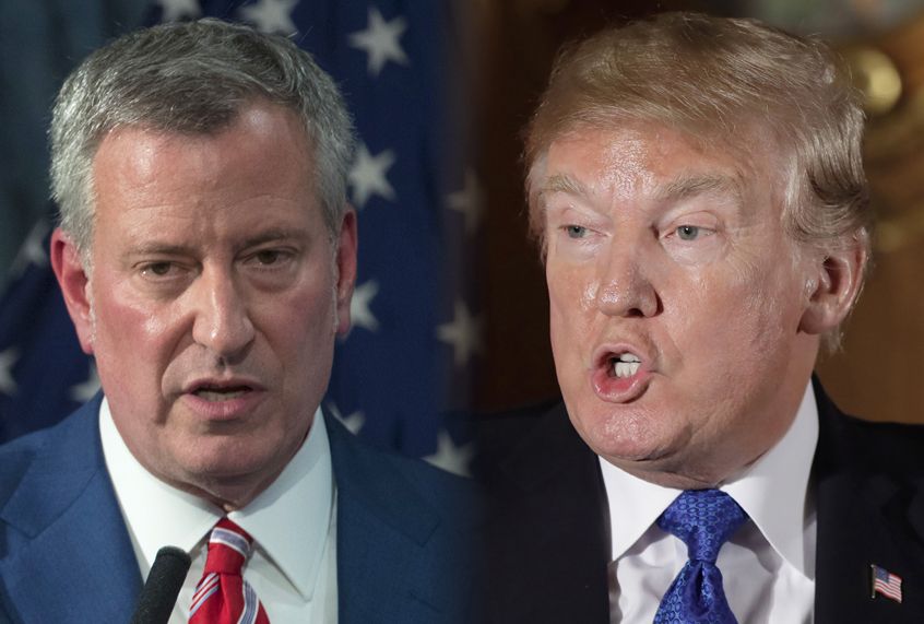Bill De Blasio; Donald Trump (AP/Mary Altaffer/Kiyoshi Ota)