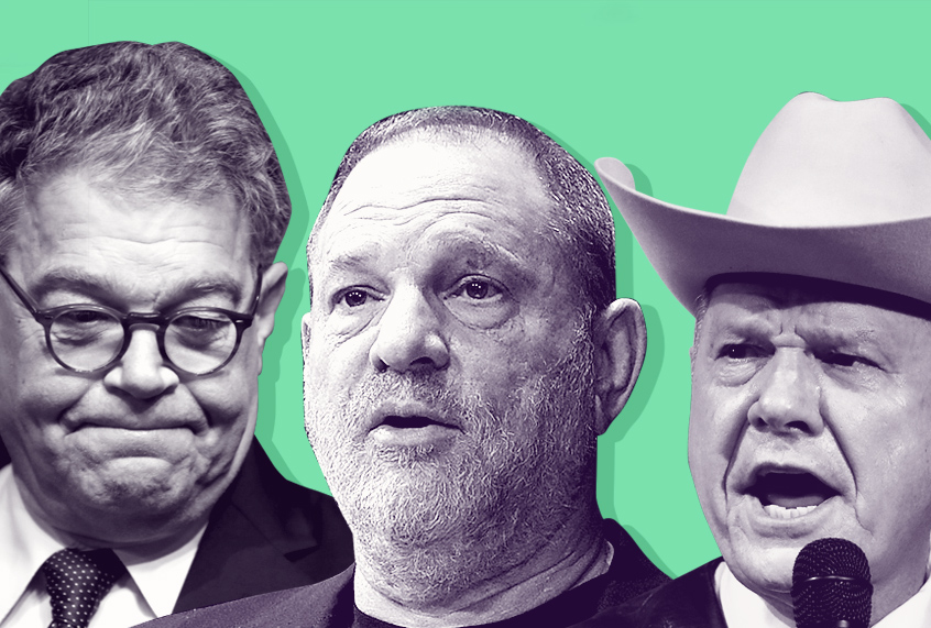 Al Franken; Harvey Weinstein; Roy Moore (AP/Getty/Salon)
