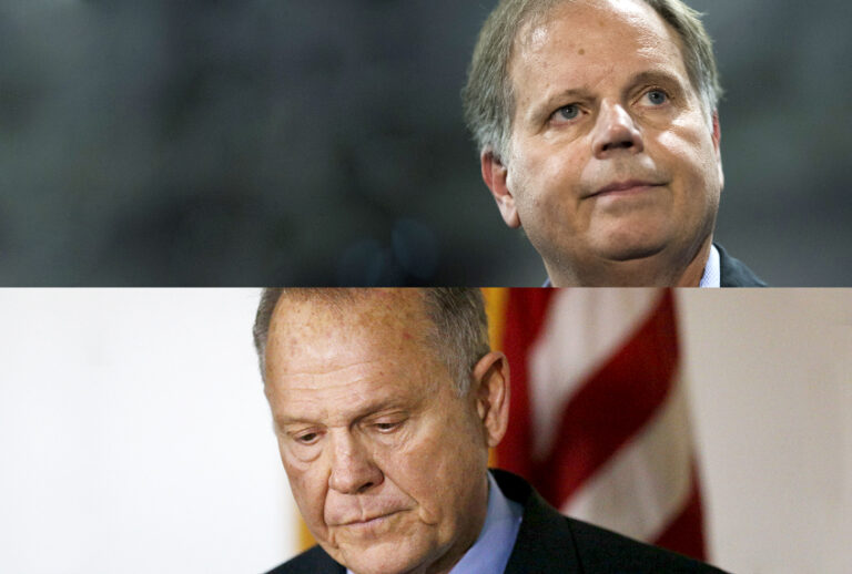 Doug Jones; Roy Moore (Getty/Drew Angerer/AP/Brynn Anderson)