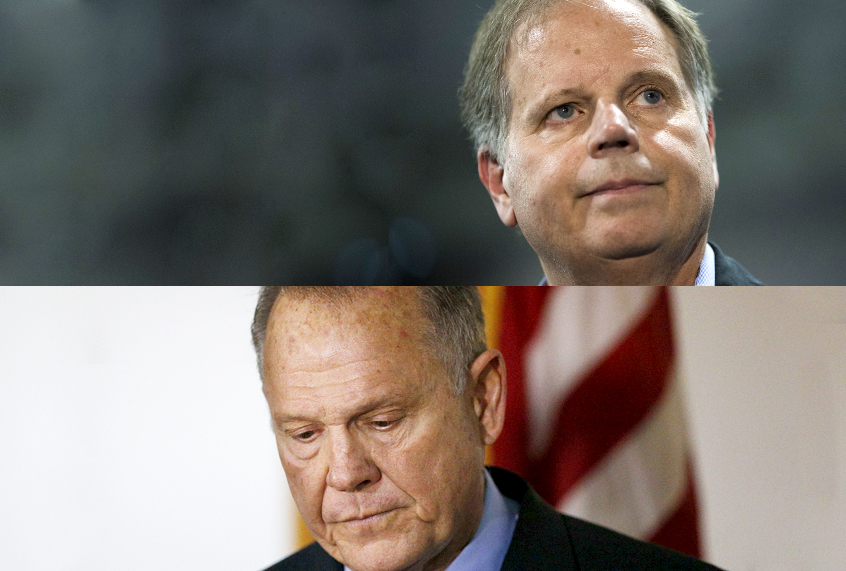 Doug Jones; Roy Moore (Getty/Drew Angerer/AP/Brynn Anderson)