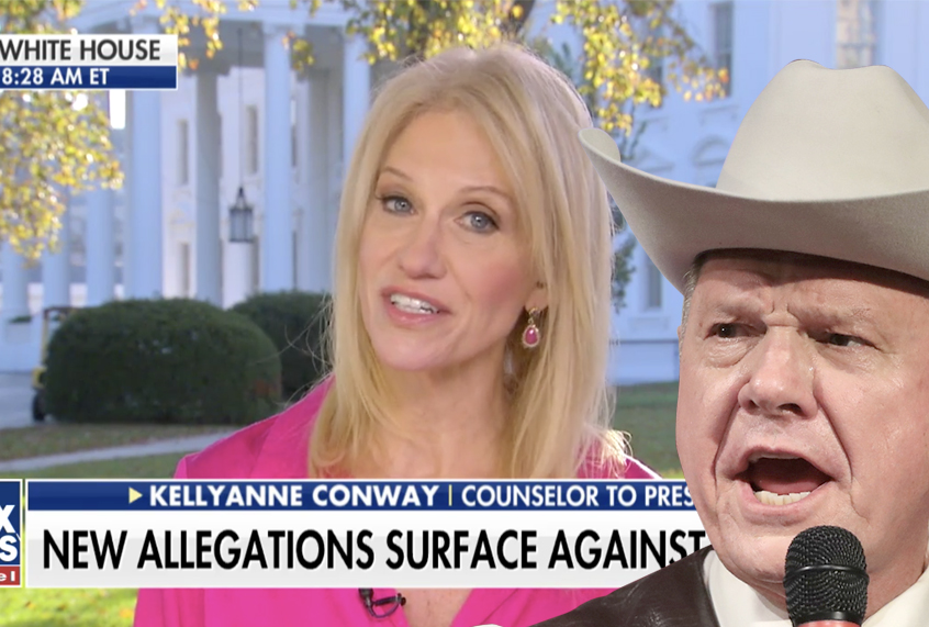 Kellyanne Conway; Roy Moore (FOX/Getty/Scott Olson)