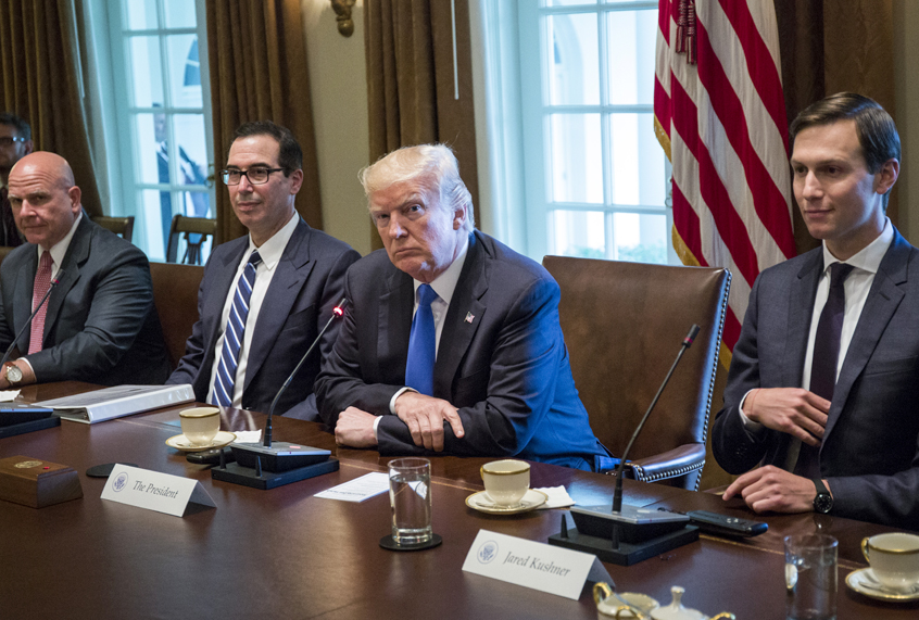 H.R. McMaster, Steve Mnuchin, Donald Trump, Jared Kushner (Getty/Zach Gibson)