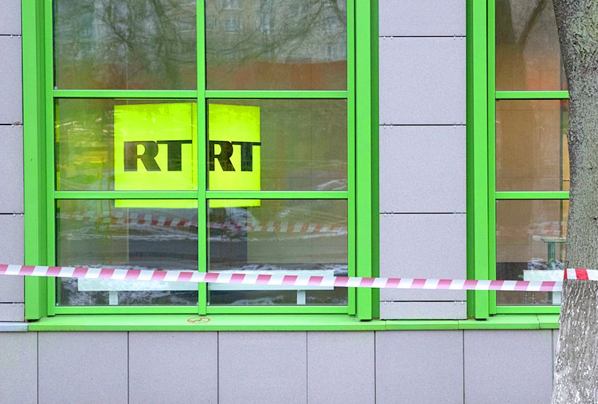Russian state-owned television station RT (AP/Pavel Golovkin)