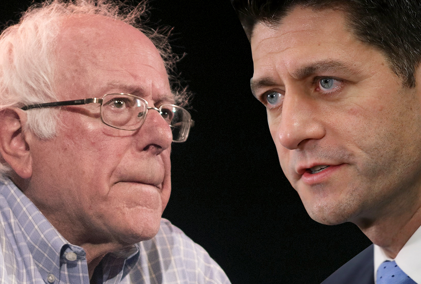 Bernie Sanders; Paul Ryan (Getty/Maddie McGarve/Win McNamee)