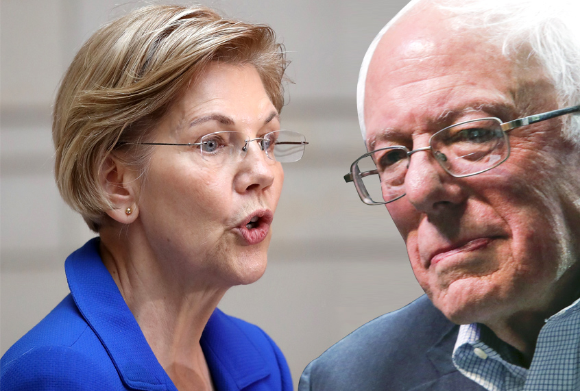 Elizabeth Warren; Bernie Sanders (Getty/Mark Wilson/Eduardo Munoz Alvarez/Salon)