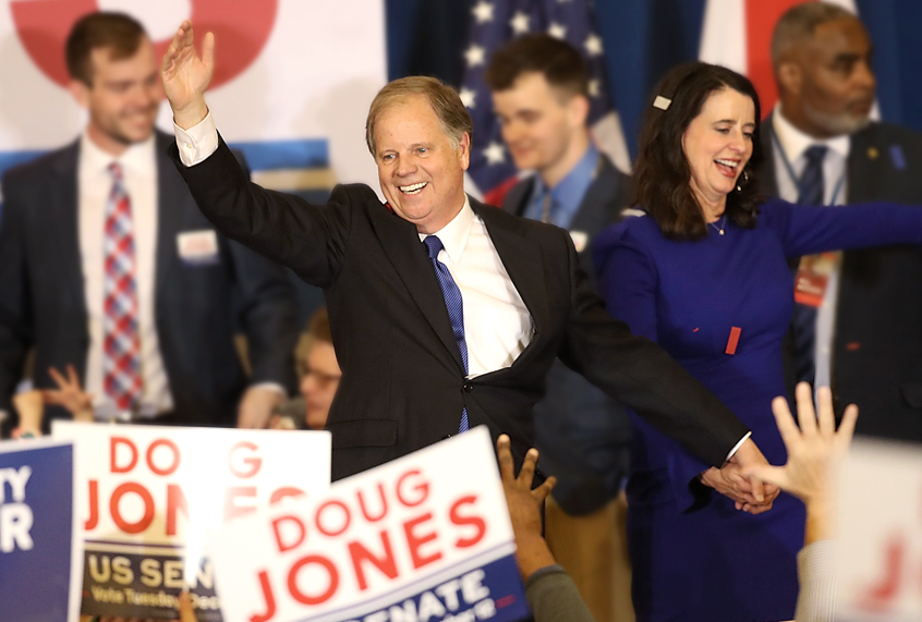 Doug Jones defeated his republican challenger Roy Moore to claim Alabama's U.S. Senate seat that was vacated by attorney general Jeff Sessions (Getty/Justin Sullivan)