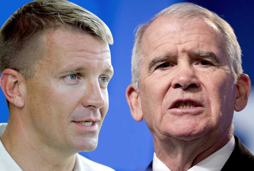 Erik Prince; Oliver North (AP/Gerry Broome/Manuel Balce Ceneta)