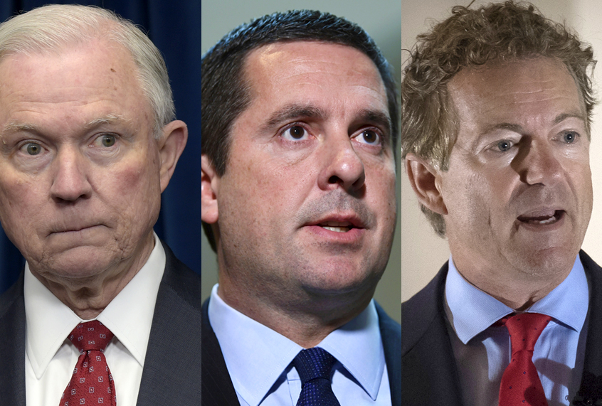 Jeff Sessions; Devin Nunes; Rand Paul (AP/Susan Walsh/Bryan Woolston)