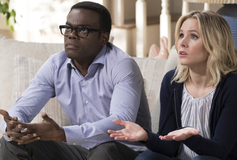 William Jackson Harper and Kristen Bell in "The Good Place" (NBC/Colleen Hayes)