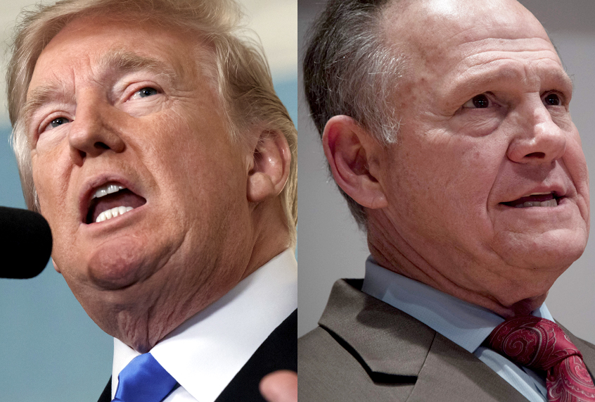 Donald Trump; Roy Moore (AP/Evan Vucci/Getty/Jim Watson)