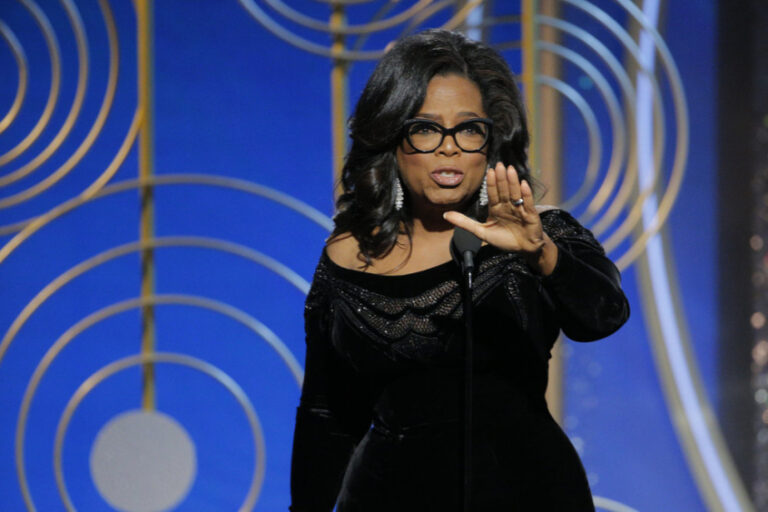 Oprah Winfrey accepts the Cecil B. DeMille Award at the 75th Golden Globe Awards (Paul Drinkwater/NBC)