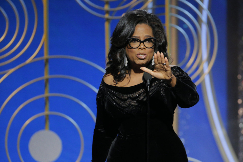 Oprah Winfrey accepts the Cecil B. DeMille Award at the 75th Golden Globe Awards (Paul Drinkwater/NBC)