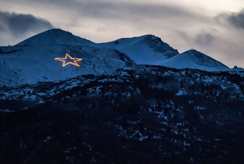 Star on the Mountain in the Arctic Valley (U.S. Air Force/Senior Airman James Richardson)