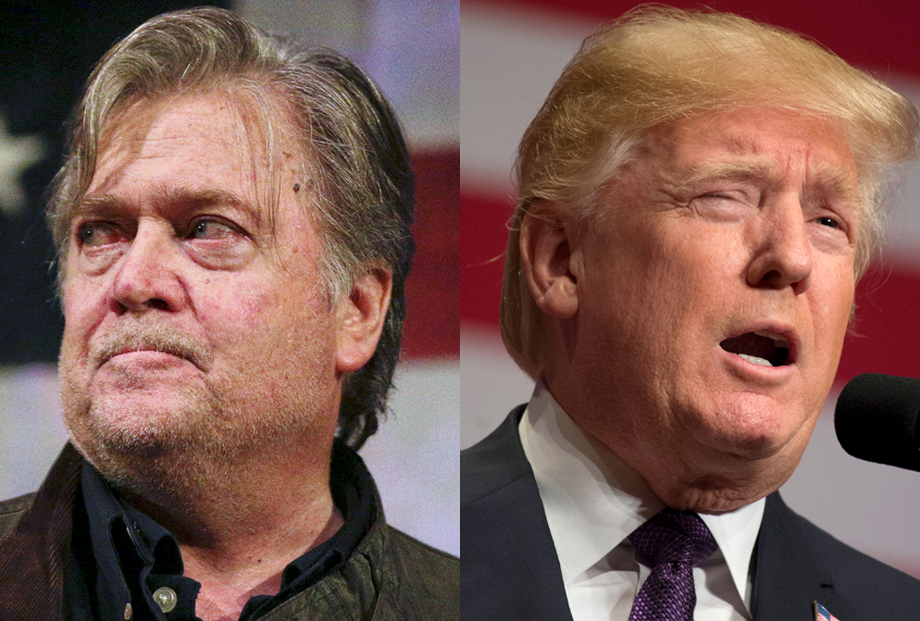 Steve Bannon; Donald Trump (AP/Brynn Anderson/Getty/Saul Loeb)