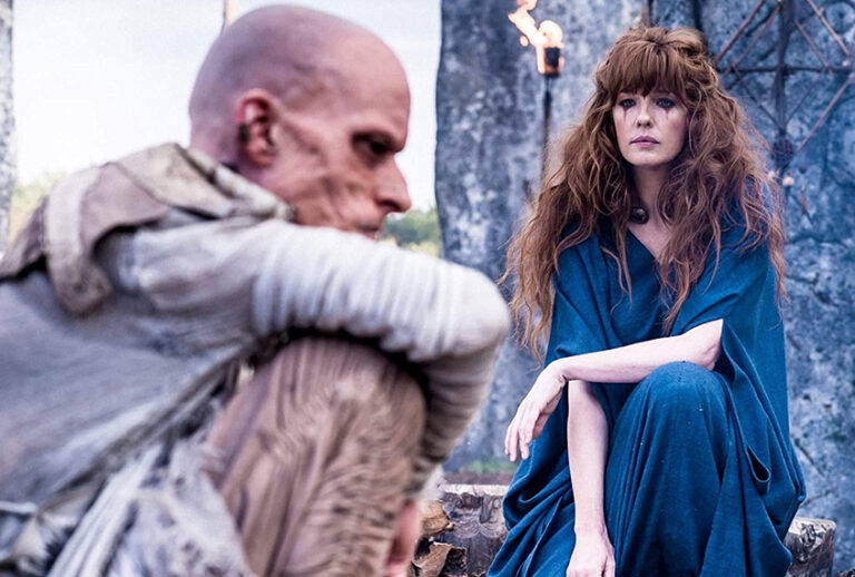Mackenzie Crook and Kelly Reilly in "Britannia" (Amazon Studios)