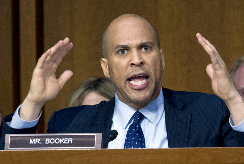 Sen. Cory Booker D-N.J., questions Homeland Security Secretary Kirstjen Nielsen during a hearing, Tuesday, Jan. 16, 2018. (AP/Jose Luis Magana)