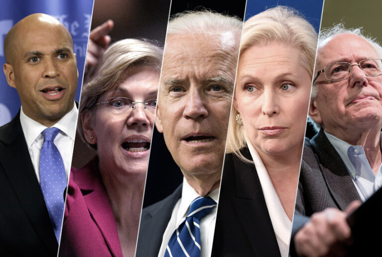 Cory Booker; Elizabeth Warren; Joe Biden; Kirsten Gillibrand; Bernie Sanders (AP/Getty/Salon)