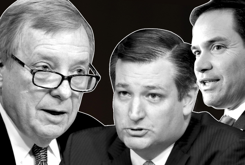 Dick Durbin; Ted Cruz; Marco Rubio (AP/Salon)