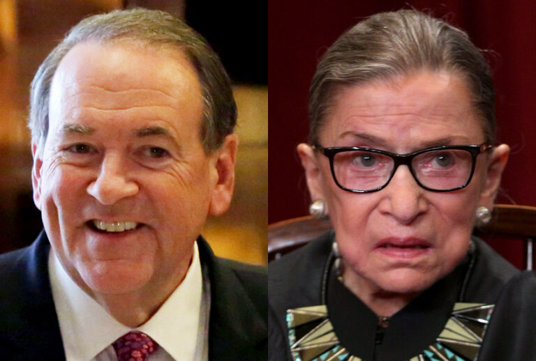 Mike Huckabee; Ruth Bader Ginsburg (AP/Richard Drew/Getty/Alex Wong)