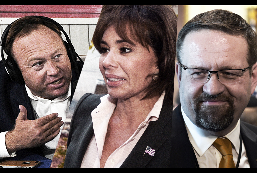 Alex Jones; Jeanine Pirro; Sebastian Gorka (AP/Getty/Salon)