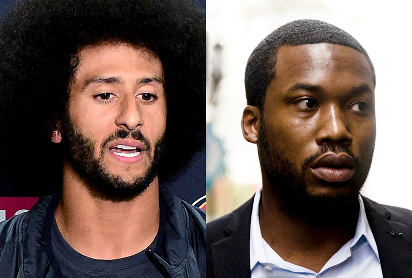 Colin Kaepernick; Meek Mill (Getty/Harry How/AP/Matt Rourke)