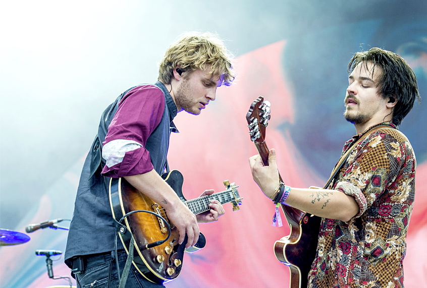 Clemens Rehbein and Antonio Greger of Milky Chance perform at the Bonnaroo Music and Arts Festival, June 11, 2017 (AP/Amy Harris)