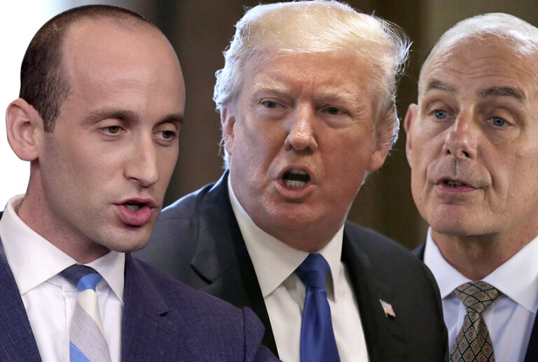 Stephen Miller; Donald Trump; John Kelly (AP/Susan Walsh/Moises Castillo/Getty/Chip Somodevilla/Salon)