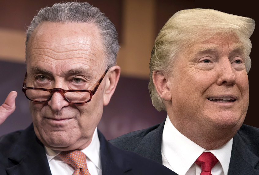 Chuck Schumer; Donald Trump (AP/J. Scott Applewhite/Getty/Ron Sachs)