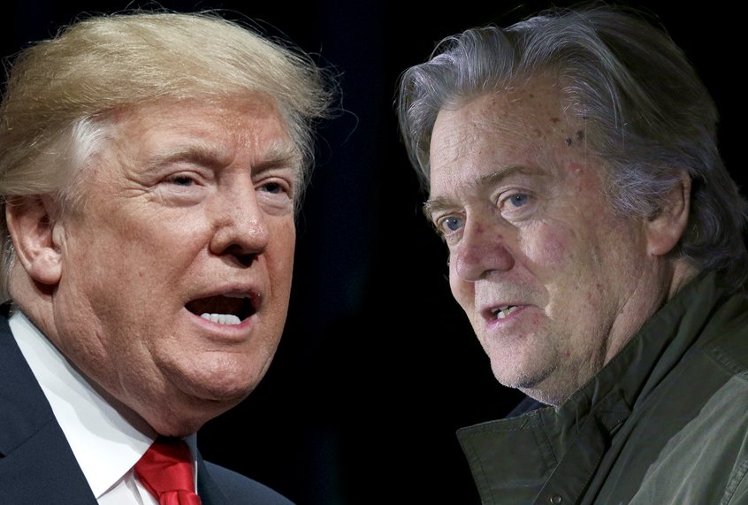 Donald Trump; Steve Bannon (AP/Evan Vucci/Mary Schwalm)