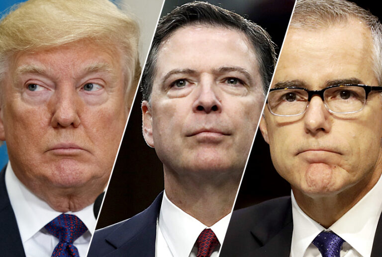 Donald Trump; James Comey; Andrew McCabe (AP/Evan Vucci/Alex Brandon/Jacquelyn Martin)