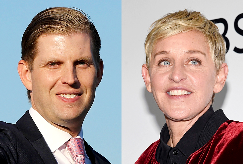 Eric Trump; Ellen Degeneres (Getty/Elsa/Kevork Djansezian)