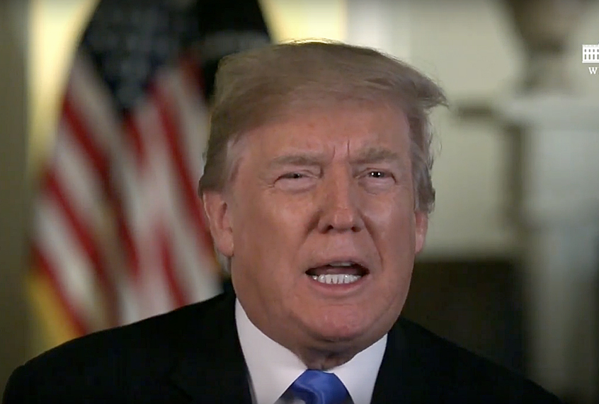 Donald Trump during Press Briefing with Press Secretary Sarah Sanders (YouTube/The White House)