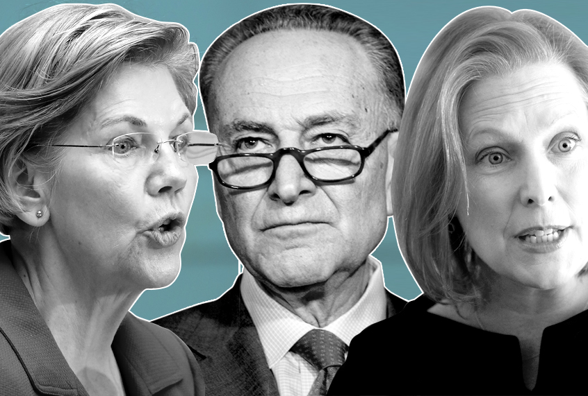 Elizabeth Warren; Chuck Schumer; Kirsten Gillibrand (Getty/AP/Photo Montage by Salon)